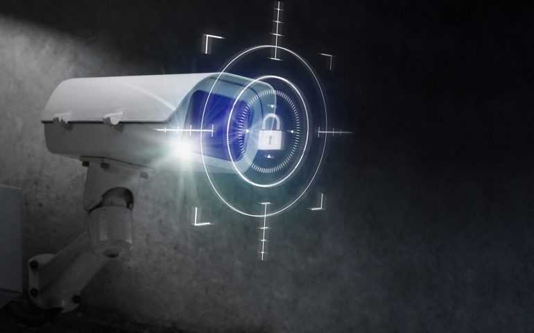tecnologia di sicurezza cctv con remix digitale dell icona del lucchetto