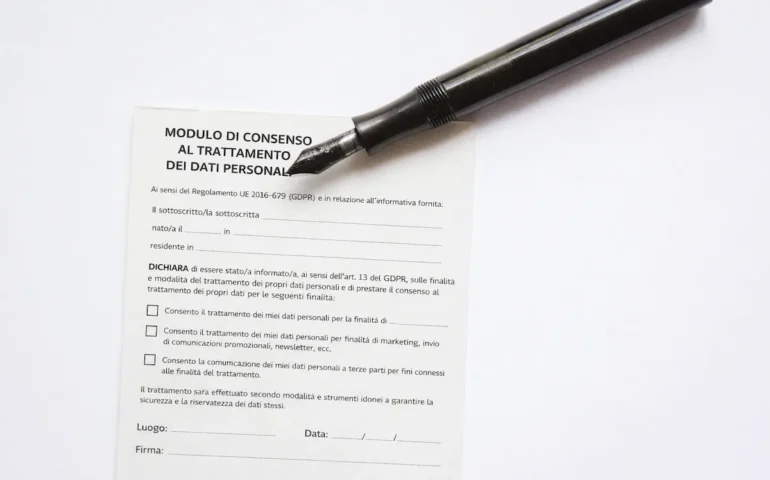 Consenso trattamento dati personali
